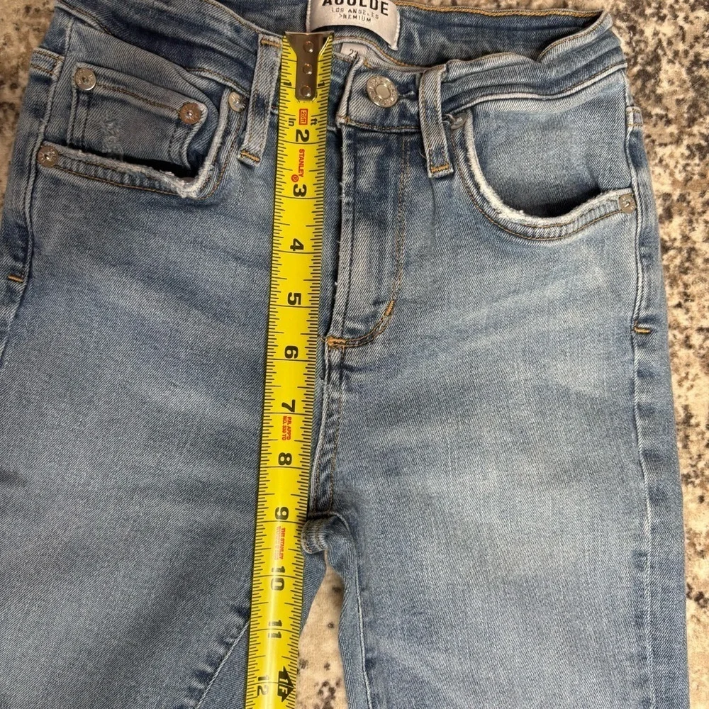 Agolde Women's  Skinny Cropped Jeans Frayed Raw Hem High Rise Size 23